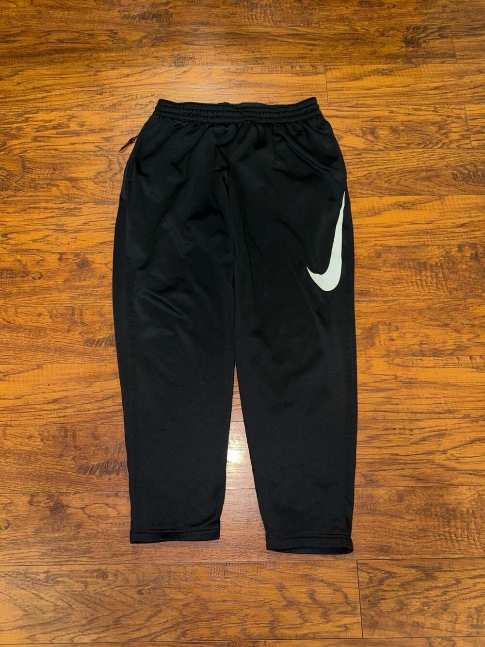 Nike Black Swoosh Fleece Lined Sweatpants Size xl Athletic Training Pants
